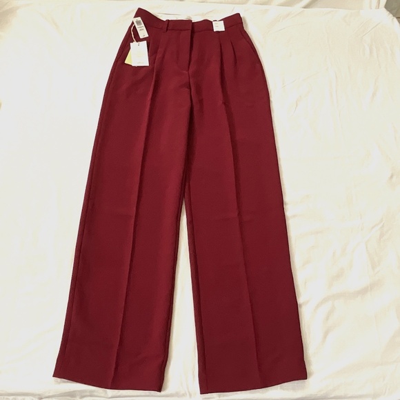 Aritzia Pants - NWT ARITZIA Wilfred Effortless Pants Size 4 Wine Red